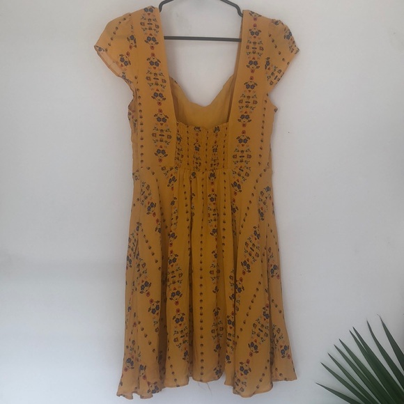 Urban Outfitters Mustard Folk Print Dress - Picture 4 of 7